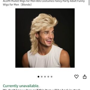 Blonde Mullet Wig for Men